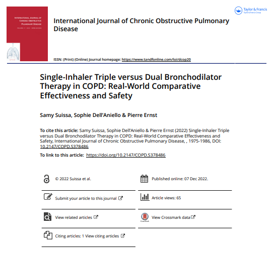 Single-Inhaler Triple versus Dual Bronchodilator Therapy in COPD: Real-World Comparative Effectiveness and Safety