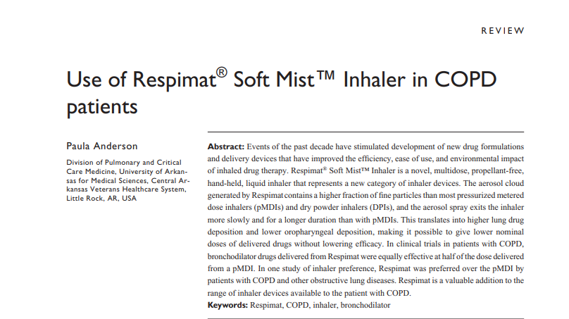Use of Respimat® Soft Mist™ Inhaler in COPD patients